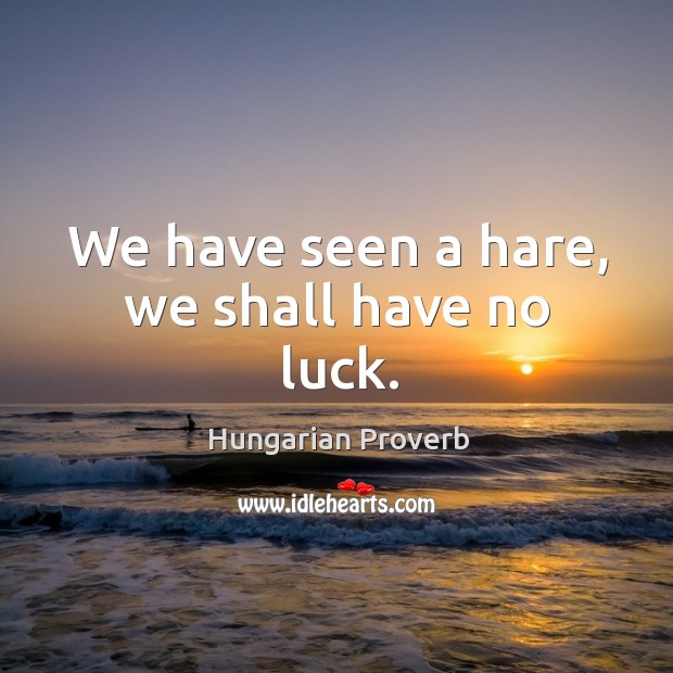 We have seen a hare, we shall have no luck. Hungarian Proverbs Image