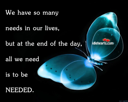 We have so many needs in our lives Image