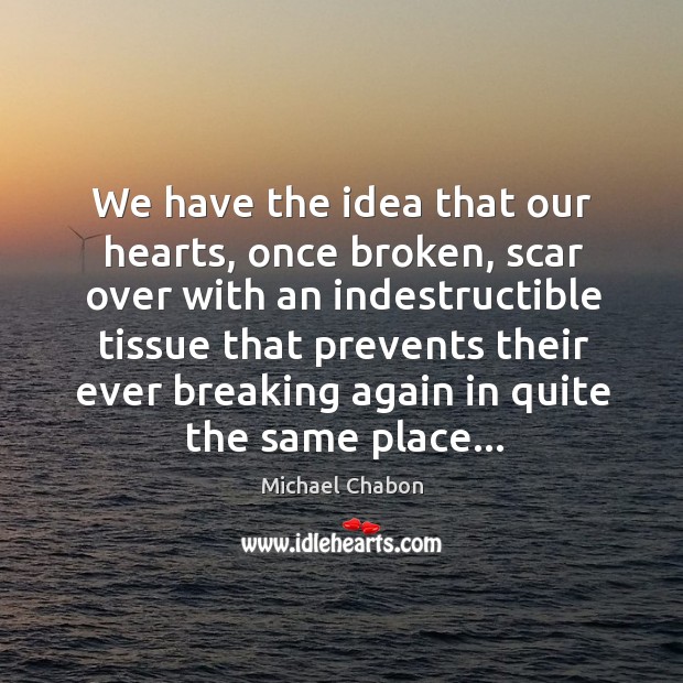 We have the idea that our hearts, once broken, scar over with Image