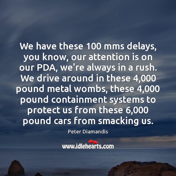 We have these 100 mms delays, you know, our attention is on our Peter Diamandis Picture Quote