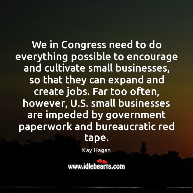 We in Congress need to do everything possible to encourage and cultivate Kay Hagan Picture Quote