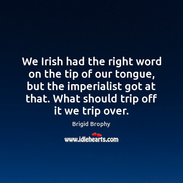 We Irish had the right word on the tip of our tongue, Brigid Brophy Picture Quote