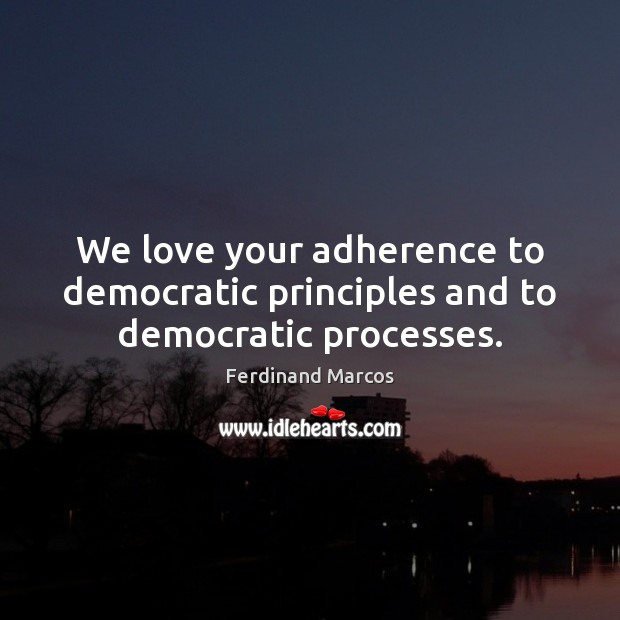 We love your adherence to democratic principles and to democratic processes. 