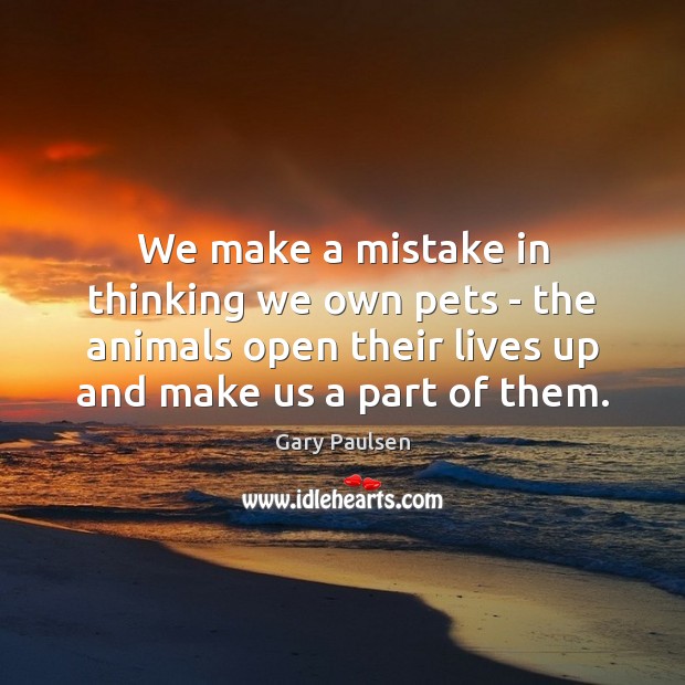 We make a mistake in thinking we own pets – the animals Image