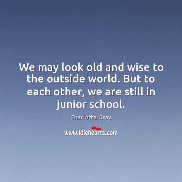 We may look old and wise to the outside world. But to Charlotte Gray Picture Quote