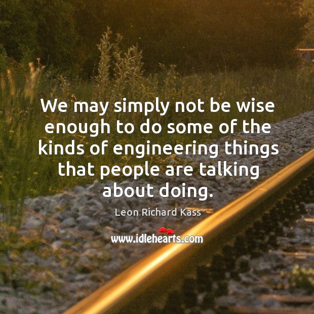 We may simply not be wise enough to do some of the kinds of engineering things that people are talking about doing. Image