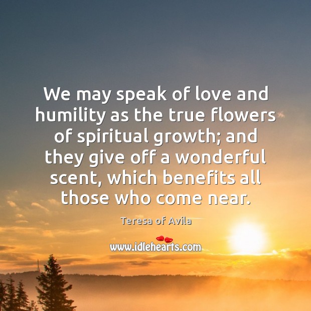 We may speak of love and humility as the true flowers of Teresa of Avila Picture Quote