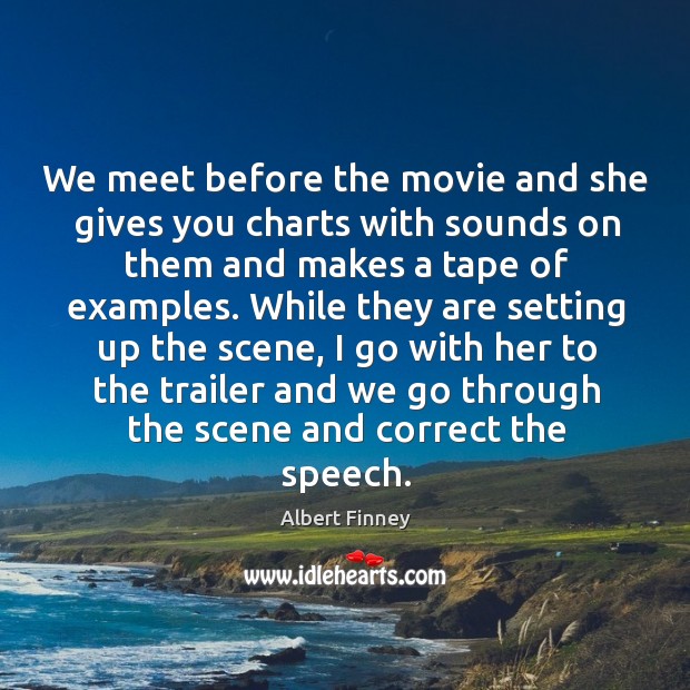 We meet before the movie and she gives you charts with sounds on them and makes a tape of examples. Image