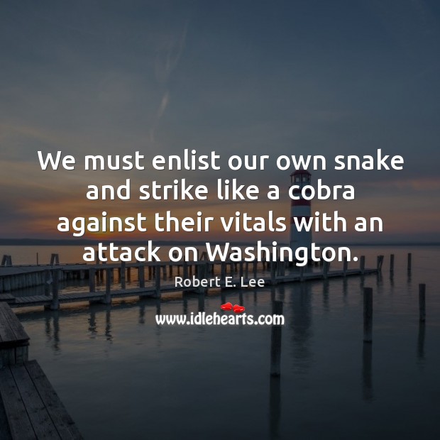 We must enlist our own snake and strike like a cobra against Robert E. Lee Picture Quote