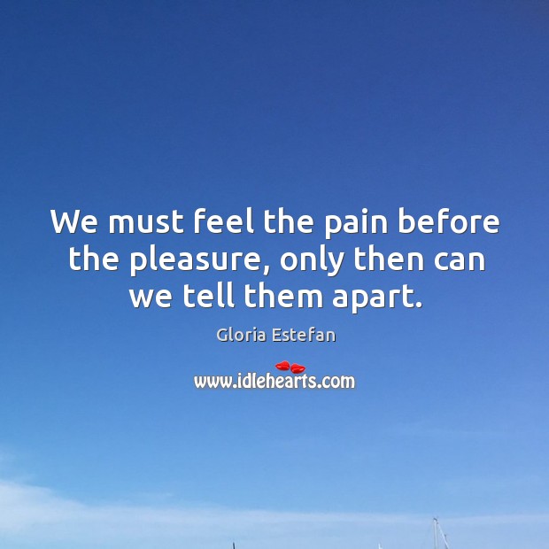We must feel the pain before the pleasure, only then can we tell them apart. Image