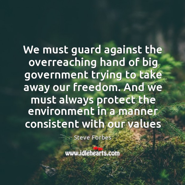 We must guard against the overreaching hand of big government trying to Image