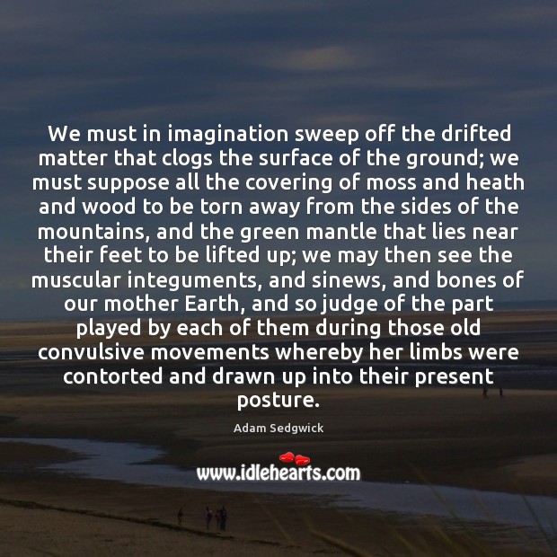 We must in imagination sweep off the drifted matter that clogs the Adam Sedgwick Picture Quote