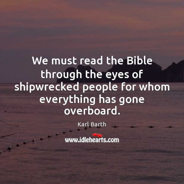We must read the Bible through the eyes of shipwrecked people for Image