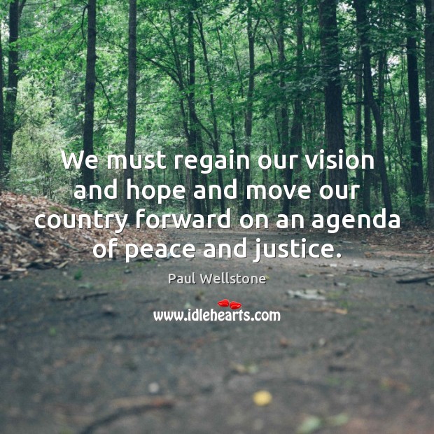 We must regain our vision and hope and move our country forward Paul Wellstone Picture Quote
