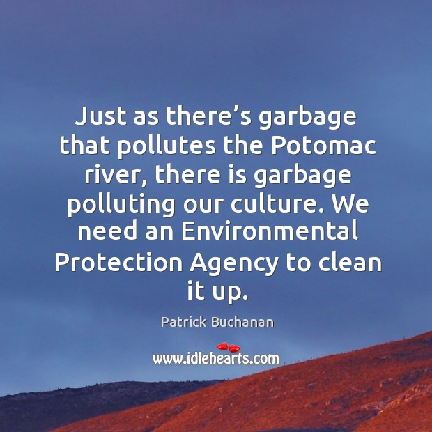 We need an environmental protection agency to clean it up. Patrick Buchanan Picture Quote