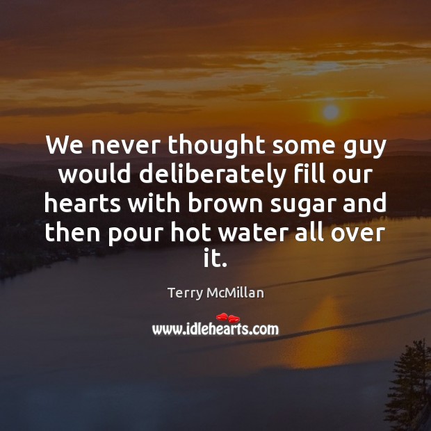 We never thought some guy would deliberately fill our hearts with brown Terry McMillan Picture Quote