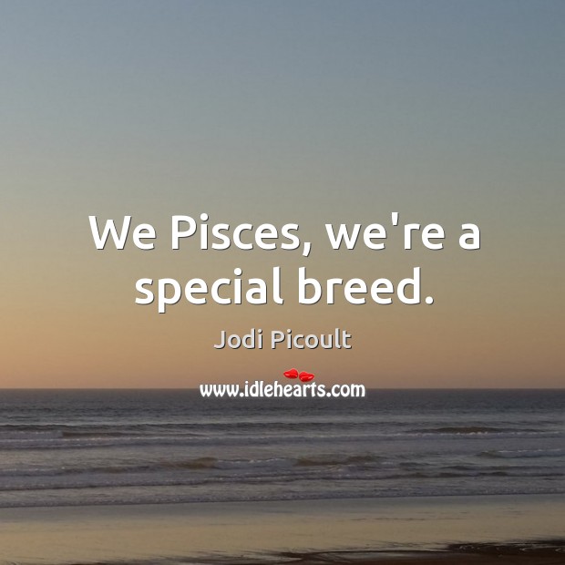 We Pisces, we’re a special breed. Jodi Picoult Picture Quote