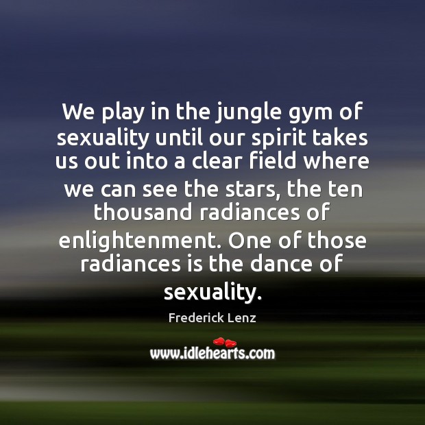 We play in the jungle gym of sexuality until our spirit takes Frederick Lenz Picture Quote