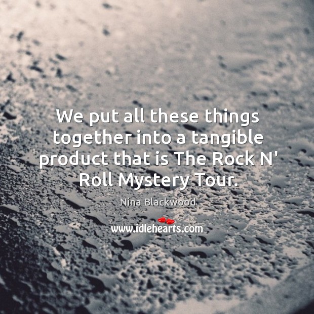 We put all these things together into a tangible product that is Nina Blackwood Picture Quote