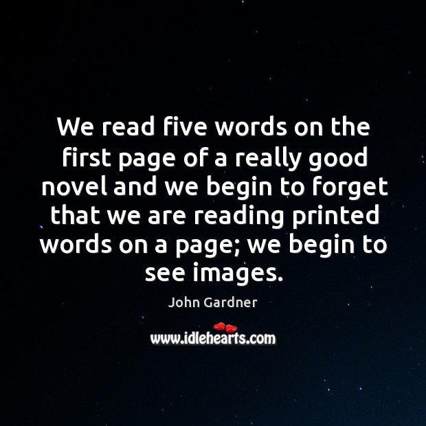 We read five words on the first page of a really good Image