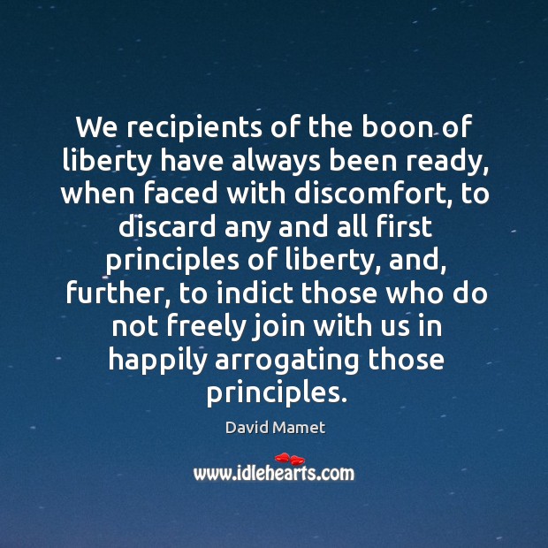 We recipients of the boon of liberty have always been ready, when Image