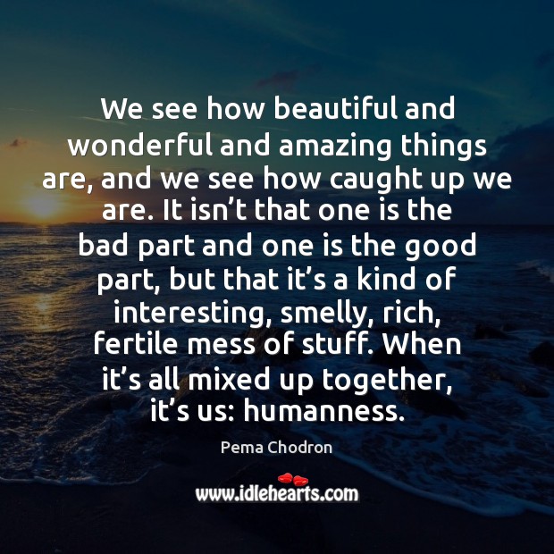 We see how beautiful and wonderful and amazing things are, and we Image