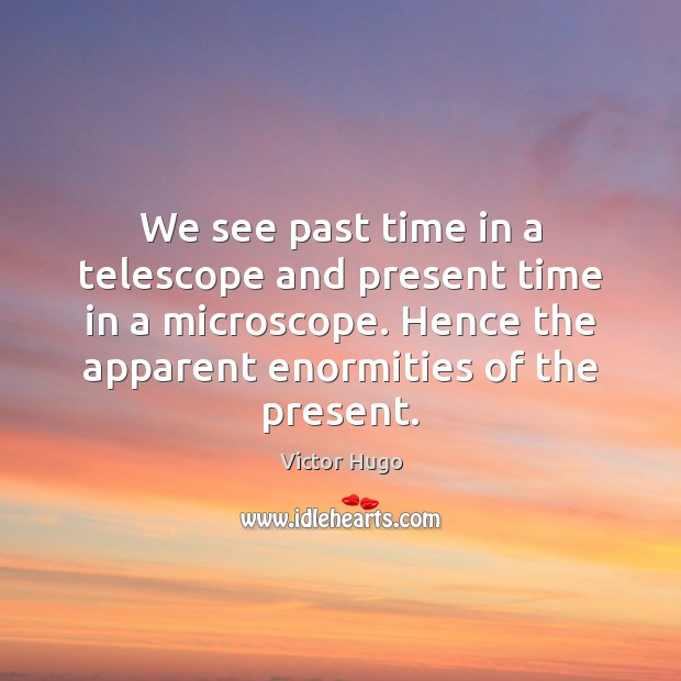 We see past time in a telescope and present time in a Image