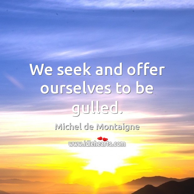 We seek and offer ourselves to be gulled. Image