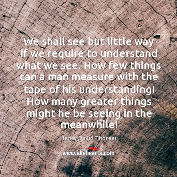 We shall see but little way if we require to understand what we see. Image