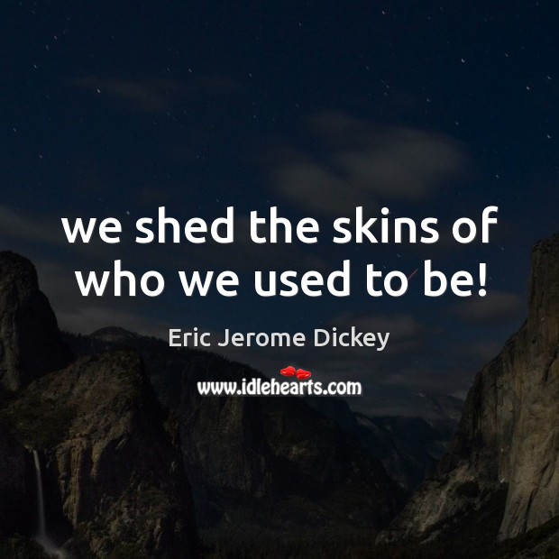 We shed the skins of who we used to be! Eric Jerome Dickey Picture Quote