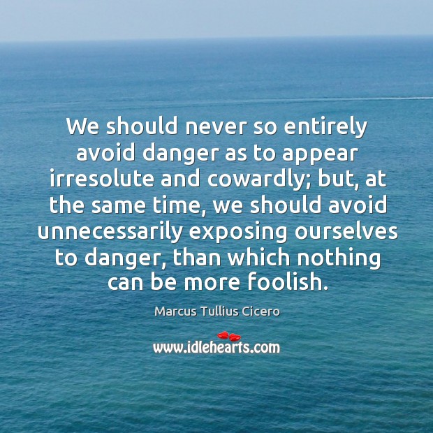 We should never so entirely avoid danger as to appear irresolute and Image