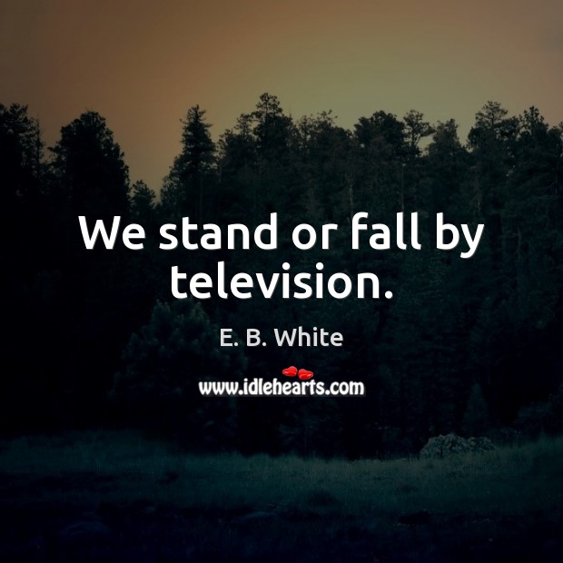 We stand or fall by television. E. B. White Picture Quote