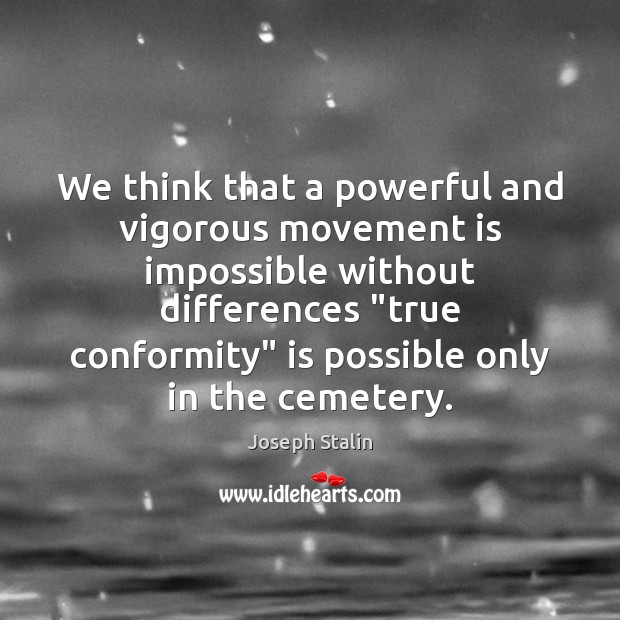 We think that a powerful and vigorous movement is impossible without differences “ 