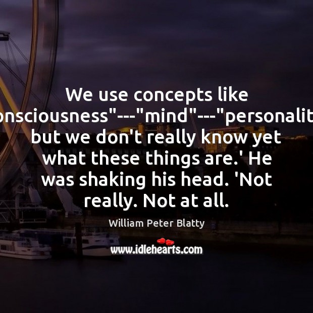 We use concepts like “consciousness”—“mind”—“personality,” but we don’t Image
