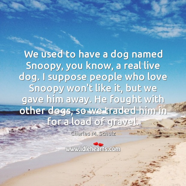 We used to have a dog named Snoopy, you know, a real Image