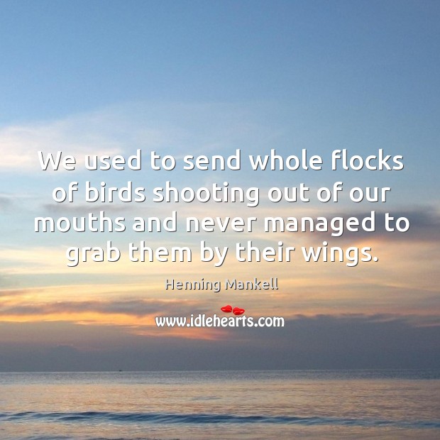 We used to send whole flocks of birds shooting out of our Henning Mankell Picture Quote