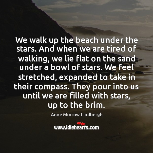 We walk up the beach under the stars. And when we are 