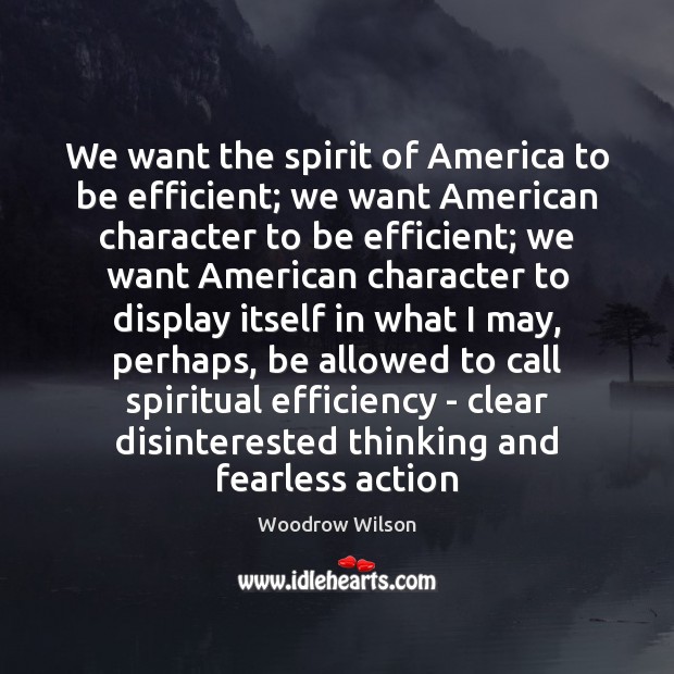 We want the spirit of America to be efficient; we want American Image