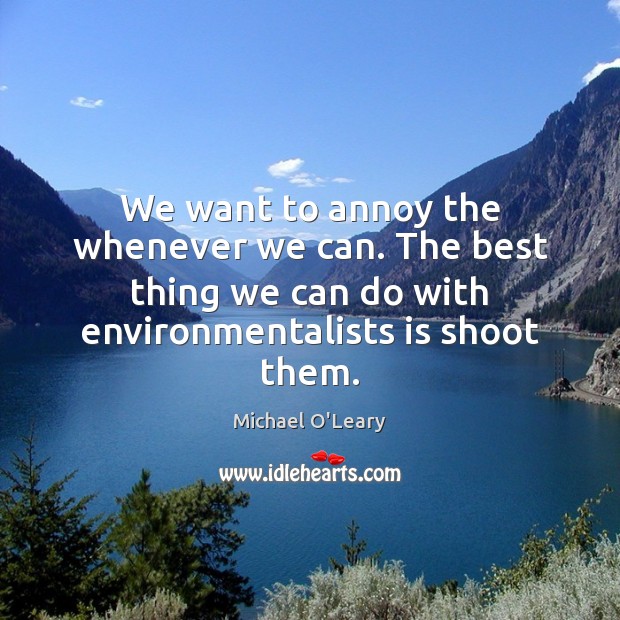 We want to annoy the whenever we can. The best thing we Michael O’Leary Picture Quote