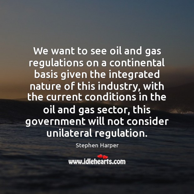 We want to see oil and gas regulations on a continental basis Image