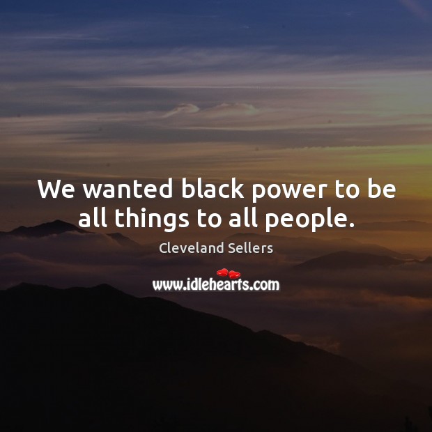 We wanted black power to be all things to all people. Image