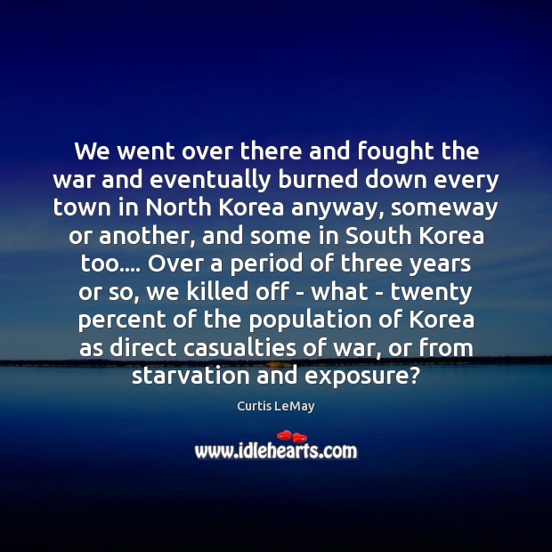 We went over there and fought the war and eventually burned down Curtis LeMay Picture Quote