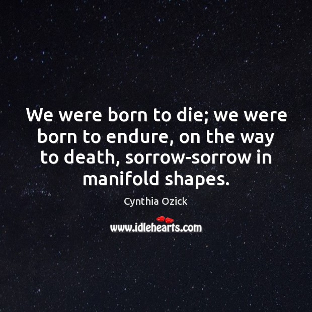 We were born to die; we were born to endure, on the Image