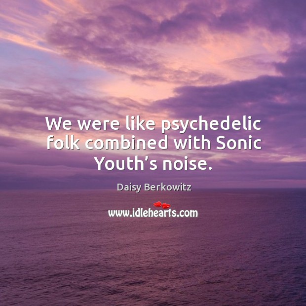 We were like psychedelic folk combined with sonic youth’s noise. Daisy Berkowitz Picture Quote