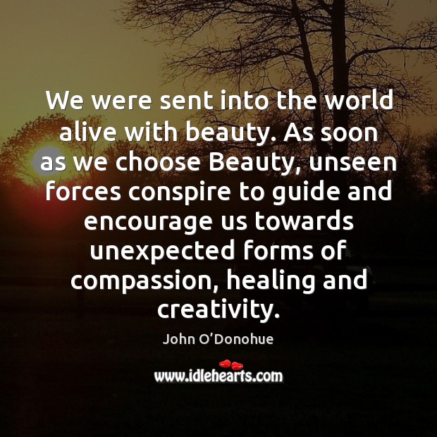 We were sent into the world alive with beauty. As soon as John O’Donohue Picture Quote