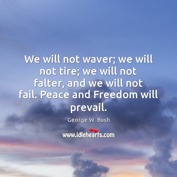 We will not waver; we will not tire; we will not falter, Image