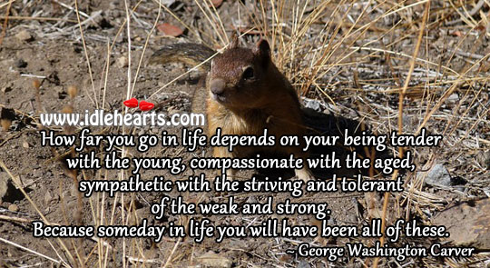Life depends on you George Washington Carver Picture Quote