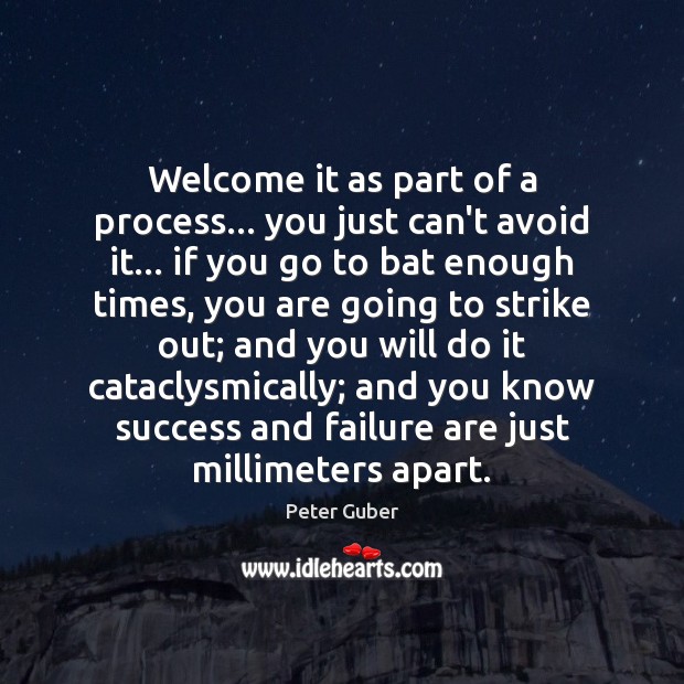 Welcome it as part of a process… you just can’t avoid it… Peter Guber Picture Quote