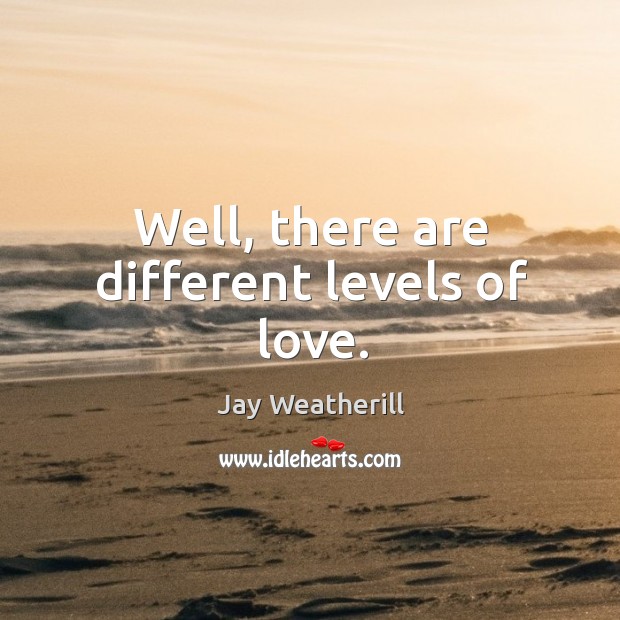 Well, there are different levels of love. Jay Weatherill Picture Quote