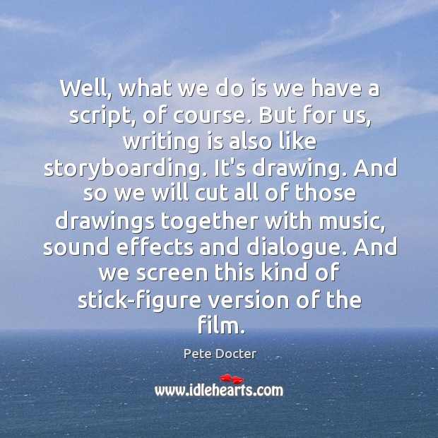 Well, what we do is we have a script, of course. But Writing Quotes Image